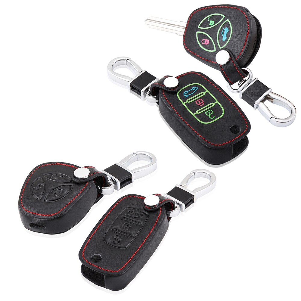 ڵ Ÿϸ ڵ Ű ü LADA Priora Largus    ڵ Ű Ŀ Kalina Granta Vesta X-Ray XRay, ڵ ׼/Car styling Car keychain Black leather car key cove